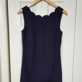 J. Crew Dresses | J. Crew Women's Navy Midi Dress Size 0, Classic, Business Style, Wavy Cutout | Color: Blue | Size: 0