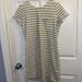 Madewell Dresses | Madewell White & Gray Striped Crewneck Pocket Button Back T Shirt Dress Sz S | Color: Gray/White | Size: S