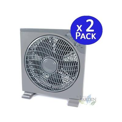 Suinga - Quadratischer 12'' oszillierender Bodenventilator mit 40-W-Timer (Pack 2)