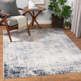 Texanna 2'7" x 10' Modern Contemporary Bohemian Abstract Light Gray/Gray/Light Blue/Navy/Off White Runner - Hauteloom