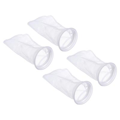 Ring Filter Sock 4" 1 mm Hole 4Pack Fish Tank Bags Pool Skimmer Basket, White