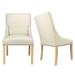 Marie Off-White Upholstered Dining Chairs with Wood Legs (Set of 2)