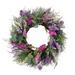 Puleo International 24" Artificial Eucalyptus Floral Spring Door Wreath, Green/Purple