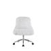 Office Chair in White/Gray Faux Fur & Chrome Finish