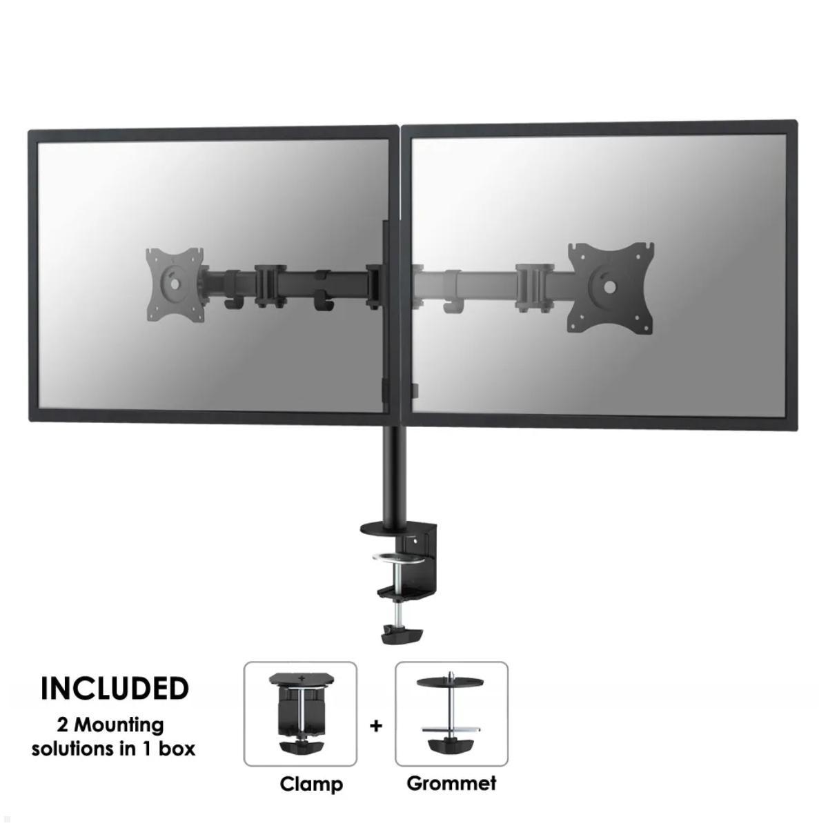 Neomounts Select NM-D135D Dual-Monitor Tischhalter schwenkbar 10- 27 Zoll, schwarz Image