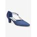 Wide Width Women's Moonlight Pumps by Easy Street® in Navy Glitter (Size 8 1/2 W)