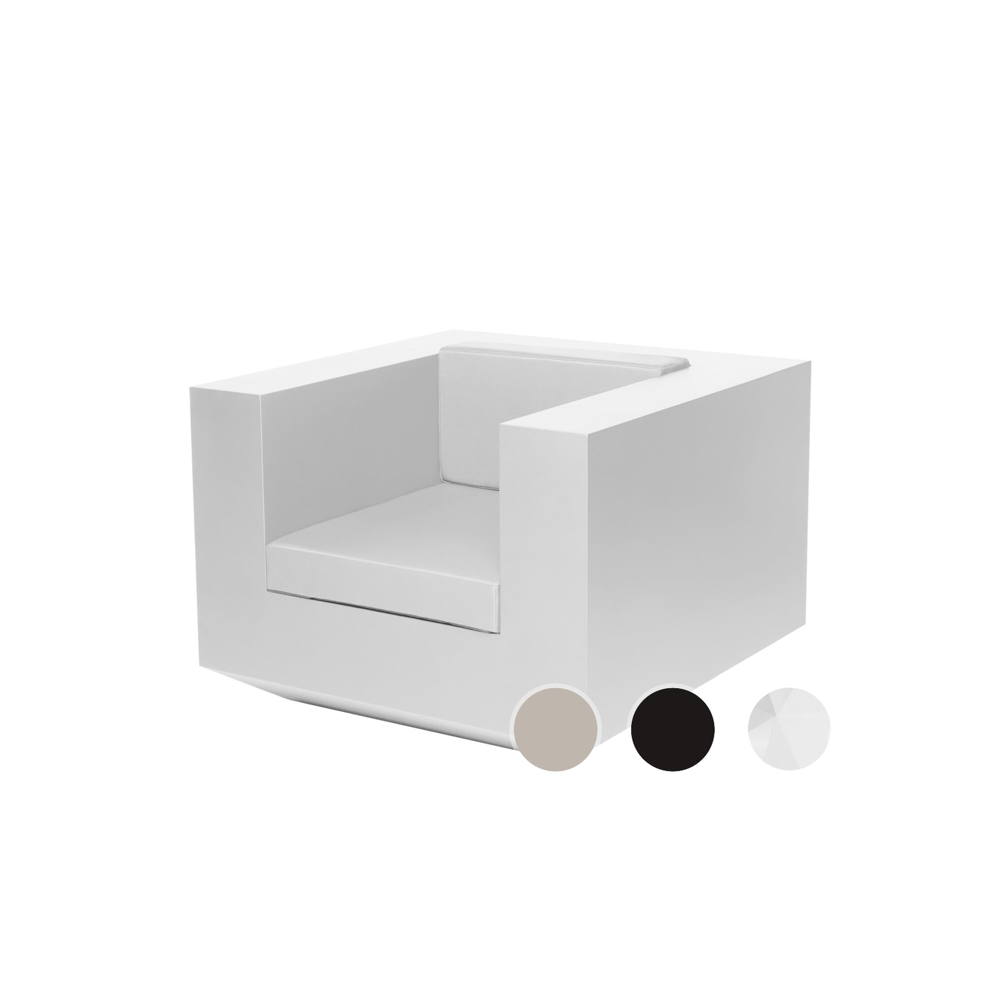 Vondom »VELA« Outdoor Lounge Sessel Ecru / Lackiert Hochglanz