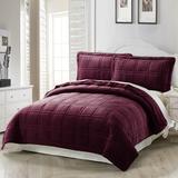 Home Soft Things 3 Piece Box Quilted Micromink Bedspread 102" x 90"