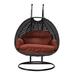Kangley Dakota Fields Mendoza Double Swing Chair w/ Stand Wicker/Rattan in Red/Pink | 77 H x 53 W x 0 D in | Wayfair