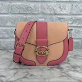 Coach Bags | Coach Coach Georgie Saddle Bag Crossbody In Colorblock Faded Blush Taffy | Color: Orange/Pink | Size: 8 1/4" (L) X 6 3/4" (H) X 2 3/4" (W)