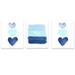 Outside In Art Studio Navy & Seafoam Ombre & Hearts, 3 Paper Prints Paper | 10 H x 8 W x 0.06 D in | Wayfair