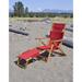 Longshore Tides Reclining/Folding Beach Chair Solid Wood in Orange/Red | 39.37 H x 55.18 W x 24.4 D in | Wayfair D20231FBF42B4912AF7F0608901EF8A8
