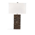 Corrigan Studio® Danalee Table Lamp Solid Wood/Fabric in Black/Brown/White | 27 H x 17 W x 11 D in | Wayfair 1F507E164EB44A389211230C74F5CABD