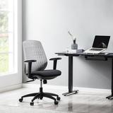 Inbox Zero Ireal Premium Ergonomic Fabric Task Chair Upholstered in Gray/Black/Brown | 41 H x 24.41 W x 24.41 D in | Wayfair