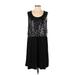 Xhilaration Casual Dress Scoop Neck Sleeveless: Black Solid Dresses - Women's Size 2