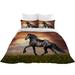 East Urban Home Bedding Sets Creative 3D Horse Printed Cayhlin Home Textiles Bedding Suit, Twin Microfiber, in Brown | Wayfair