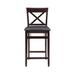 Triena X Back Folding Counter Bar Stool by Linon Home Décor in Brown (Size 30")