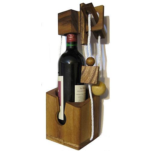 Flaschen-Tresor - Flaschen-Safe - Flaschen-Puzzle aus edlem Holz