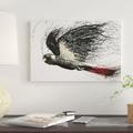 East Urban Home Fearless Black Cockatoo by Ashvin Harrison - Gallery-Wrapped Canvas Giclee Print Canvas in Black/Gray/White | Wayfair