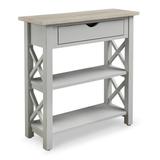Gracie Oaks Crisscross Design Small Console Table Wood in Gray/Blue | 28 H x 28 W x 10 D in | Wayfair 0E4DEBE1B77C42A587A75ECEED0BF375