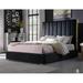 Willa Arlo™ Interiors Solid Wood & Low Profile Platform Bed Wood & /Upholstered/Velvet in Black | 59 H x 86 W x 86.5 D in | Wayfair