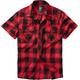 Brandit Checkshirt Kurzarmhemd, schwarz-rot, Größe 2XL