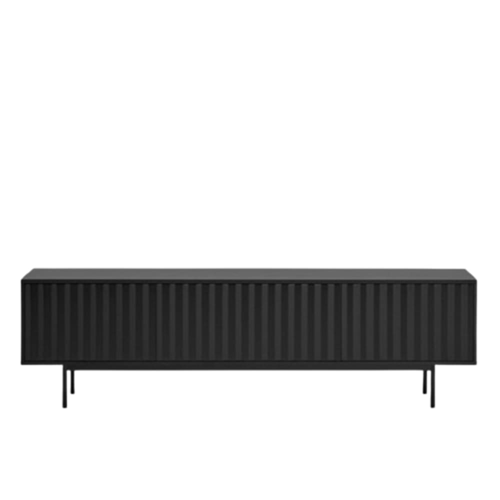 Meuble TV en bois 3 portes L180cm - Noir