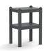 Double Outdoor Side Table, Rectangular Patio Side Table 14.2" x 18.5" x 22.6" in HDPE, Weather Resistant and Waterproof