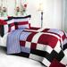 3PC Vermicelli - Quilted Patchwork Quilt Set (Full/Queen Size)