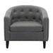 PU Leather Tufted Barrel Chair Accent Chair for Living Room Bedroom Club Chairs