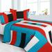 Vermicelli-Quilted Patchwork Geometric Quilt Set Full/Queen