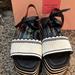 Kate Spade Shoes | Kate Spade Highrise Spade Wedge Sandals - Size 6, Blackwhite Euc | Color: Black/White | Size: 6
