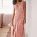 Anthropologie Dresses | Anthropologie Cerise Pink Floral V Neck Maxi Lace Slip Dress Petite Xsp Xs | Color: Pink/Red | Size: Xsp