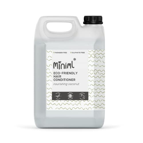 Miniml Natural Hair Conditioner Eco Friendly - Refill Nourishing Coconut Men and Womens Sensitive Scalp & Skin Cruelty Free Vegan Formula - For Greasy, Curly, Dry Hair, 5L (Pack of 1)