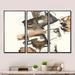 Design Art Gold Glam Squares II - Modern & Contemporary Framed Canvas Wall Art Set Of 3 Canvas, Wood in White | 28 H x 36 W x 1 D in | Wayfair