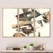 Design Art Gold Glam Squares II - Modern & Contemporary Framed Canvas Wall Art Set Of 3 Metal in Brown/Gray/Green | 32 H x 48 W x 1 D in | Wayfair