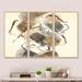 Design Art Gold Glam Squares III - Modern & Contemporary Framed Canvas Wall Art Set Of 3 Canvas, Wood in White | 28 H x 36 W x 1 D in | Wayfair