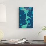 East Urban Home Chungkong Minimal Movie Poster 'The Shape of Water' Graphic Art Print on Canvas in Blue/White | 12 H x 8 W x 0.75 D in | Wayfair