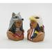 Cosmos Gifts 2 Pieces Native American Salt & Pepper Set Dolomite in Black/Brown/Red | 3.5 H x 2.25 W in | Wayfair 21015