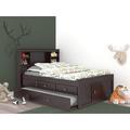 Viv + Rae™ Beckford 3 Drawer Solid Wood Mate's & Captain's Bed w/ Bookcase Wood in Gray | 49 H x 57 W x 83 D in | Wayfair