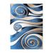 Blue/White 60 x 0.5 in Indoor Area Rug - Orren Ellis Skak Modern Swirled Pattern Indoor Olefin Area Rug Polypropylene | 60 W x 0.5 D in | Wayfair