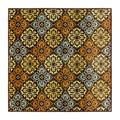 White 36 x 36 x 0.25 in Area Rug - Canora Grey Skid-Resistant Carpet Indoor Area Rug Floor Mat Kaleidoscope Bloom Autumn Brown 3 Feet X 5 Feet Polyester | Wayfair