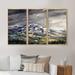 Loon Peak® Mountainscape Under Night"s Sky - Traditional Framed Canvas Wall Art Set Of 3 Canvas, Wood in White | 28 H x 36 W x 1 D in | Wayfair