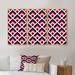 Corrigan Studio® Red & Black Chevron I - Patterned Framed Canvas Wall Art Set Of 3 Canvas, Wood in White | 28 H x 36 W x 1 D in | Wayfair