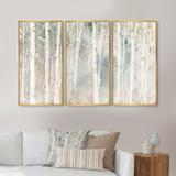 Loon Peak® A Woodland Walk Into The Forest III - Traditional Framed Canvas Wall Art Set Of 3 Canvas in White | 28 H x 36 W x 1 D in | Wayfair