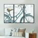 One Allium Way® Paris France Bicycles III - 3 Piece Floater Frame Print on Canvas Canvas, Wood in White | 28 H x 36 W x 1 D in | Wayfair