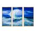 Longshore Tides Waves Breaking During Wild Ocean Tide - 3 Piece Floater Frame Painting on Canvas Canvas, in White | 28 H x 36 W x 1 D in | Wayfair