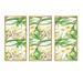 Bayou Breeze Tropical Foliage & Yellow Flowers VI - 3 Piece Painting on Canvas Canvas, Wood in White | 20 H x 36 W x 1 D in | Wayfair