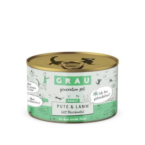 GRAU Adult Getreidefrei 6 x 200 g – Pute & Lamm