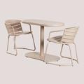 Ensemble avec une Table Ovale & 2 Chaises de Jardin Janti Sklum Beige nude - Beige nude